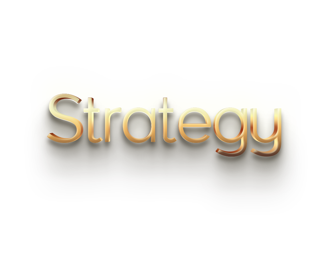 WORD STRATEGY gold 3D text effects art typography PNG images free